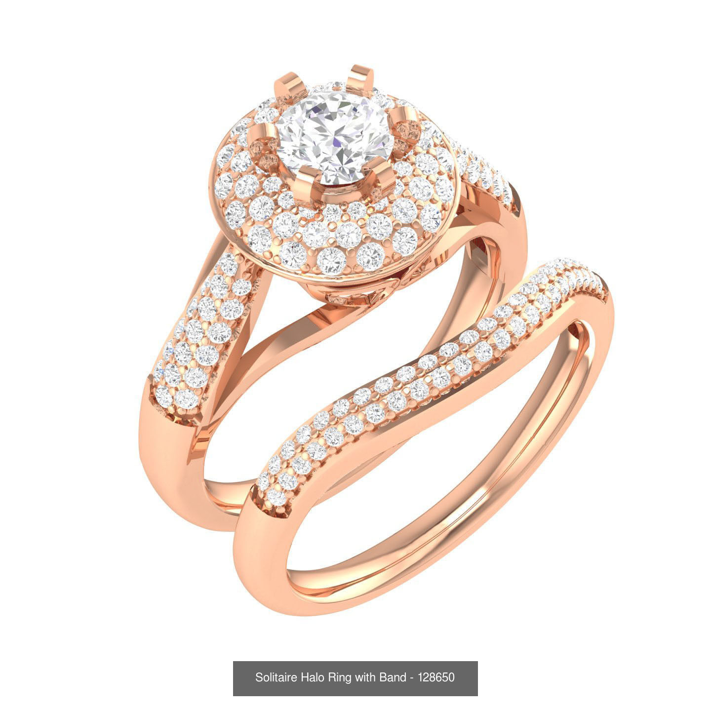 106 Halo ring with band 3dm stl render collection _142