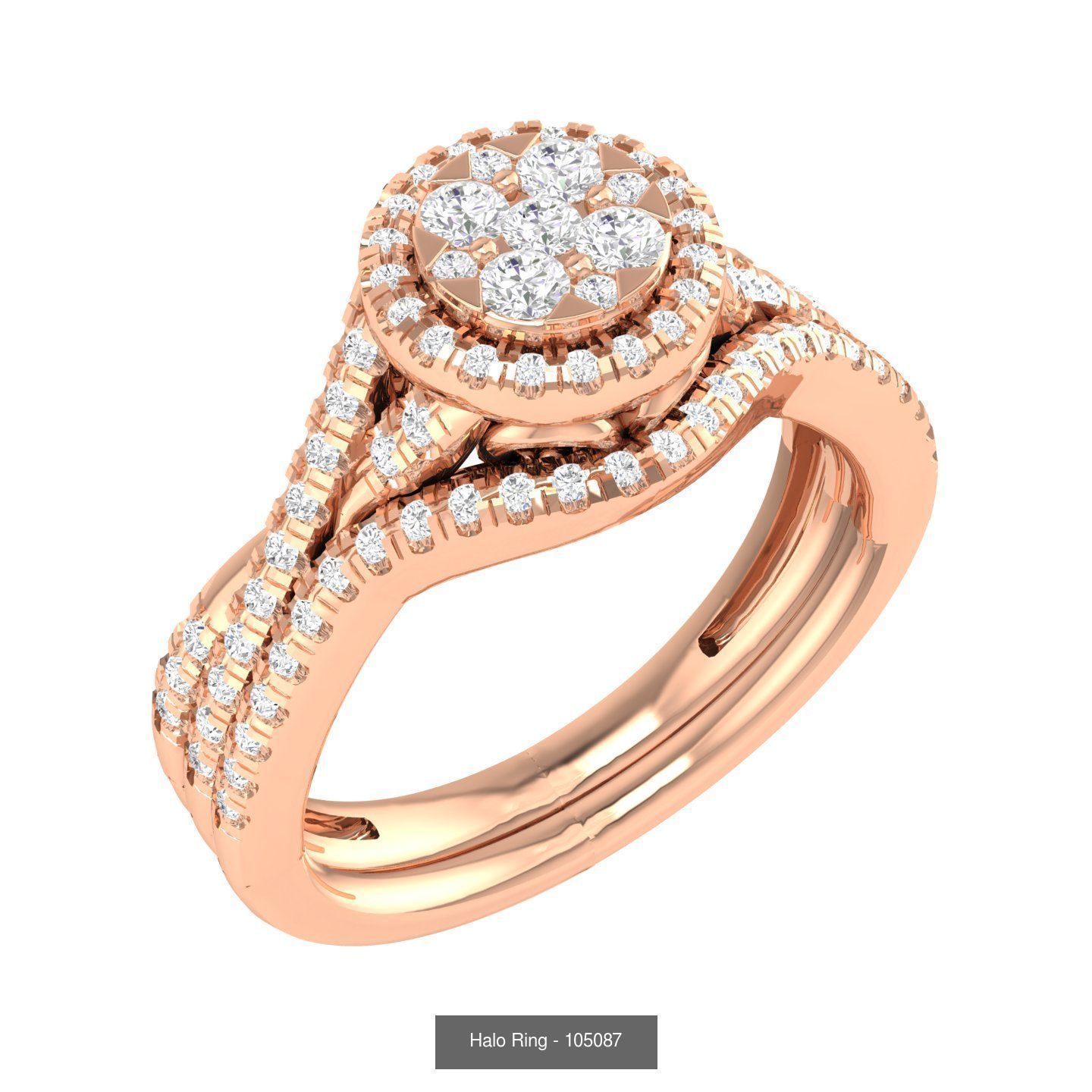 106 Halo ring with band 3dm stl render collection _170