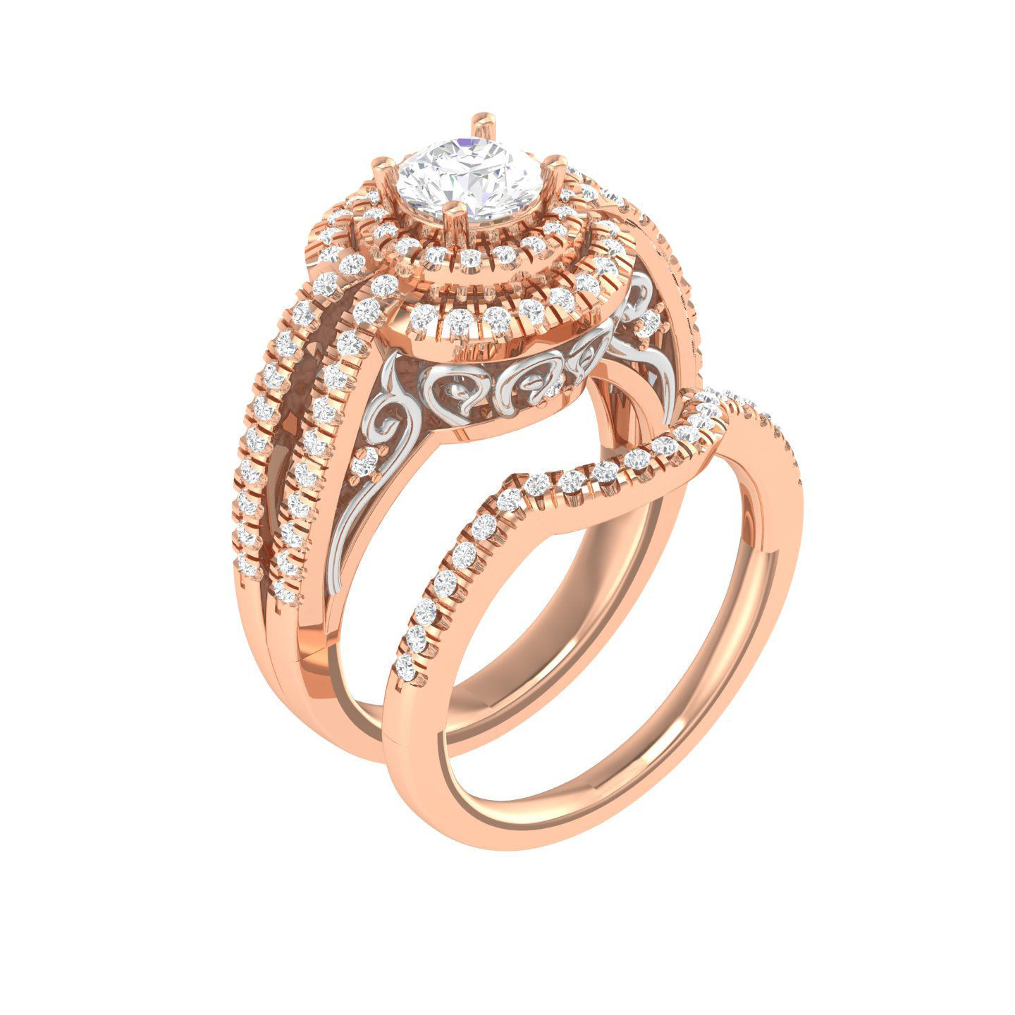 106 Halo ring with band 3dm stl render collection _141