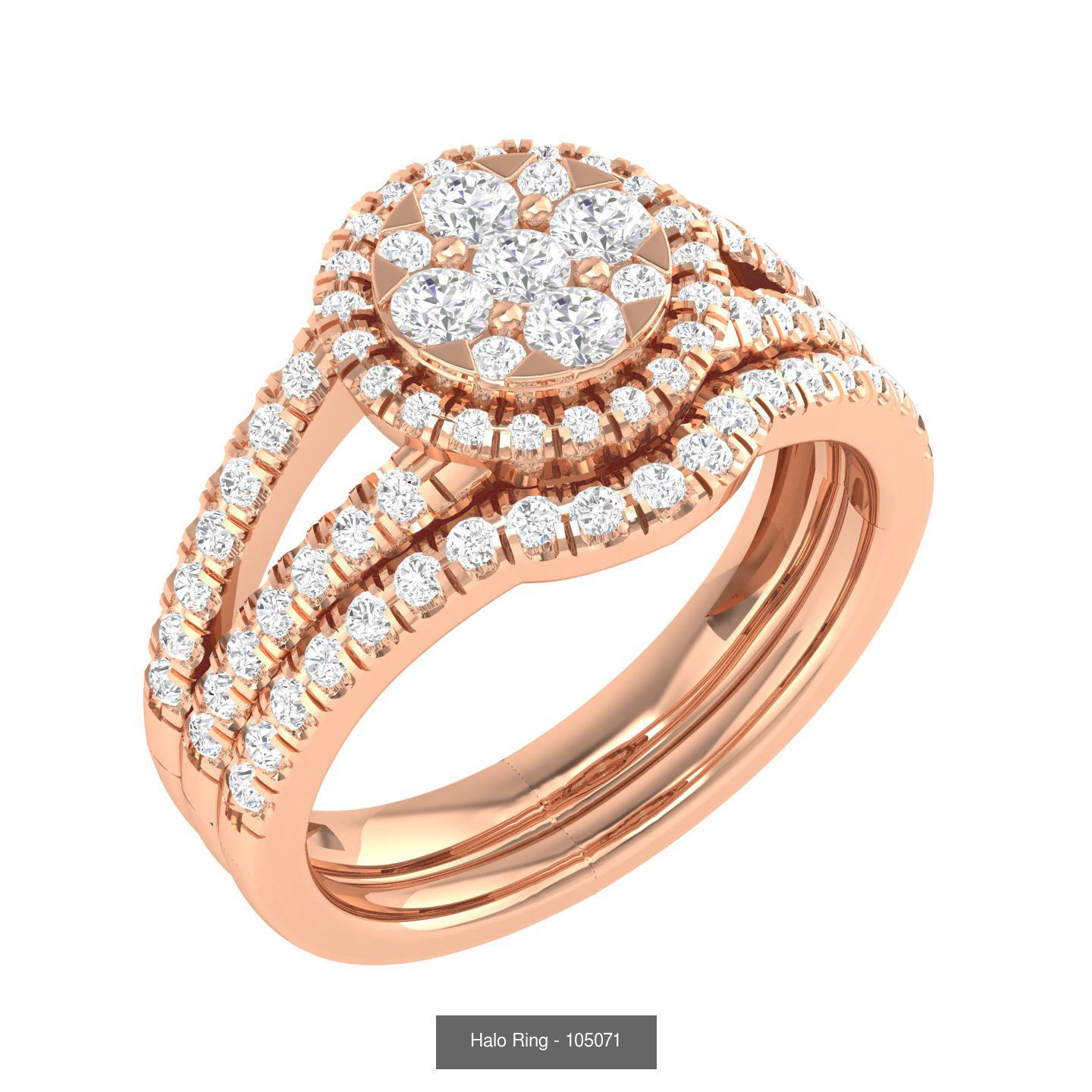 106 Halo ring with band 3dm stl render collection _173