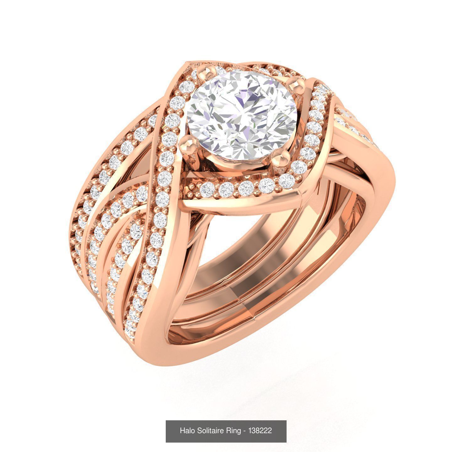 106 Halo ring with band 3dm stl render collection _24