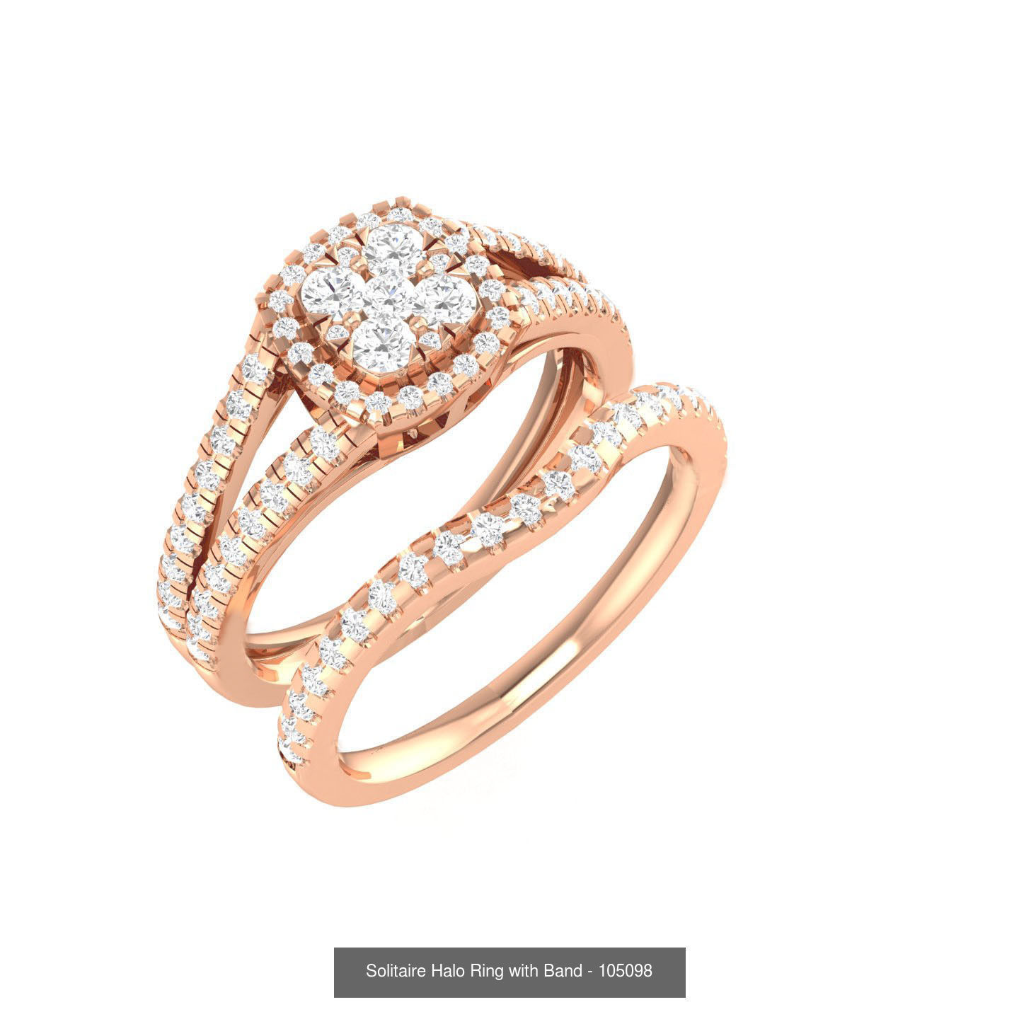 106 Halo ring with band 3dm stl render collection _164