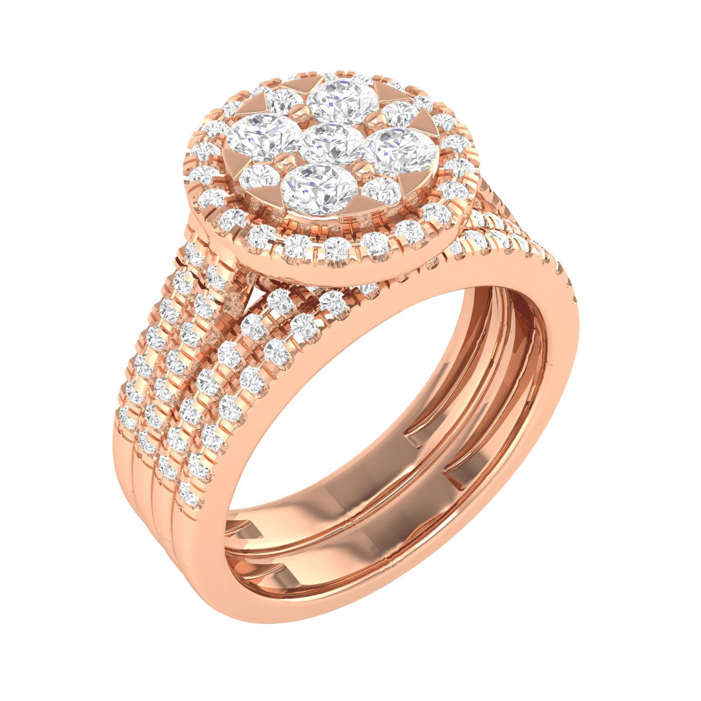 106 Halo ring with band 3dm stl render collection _101