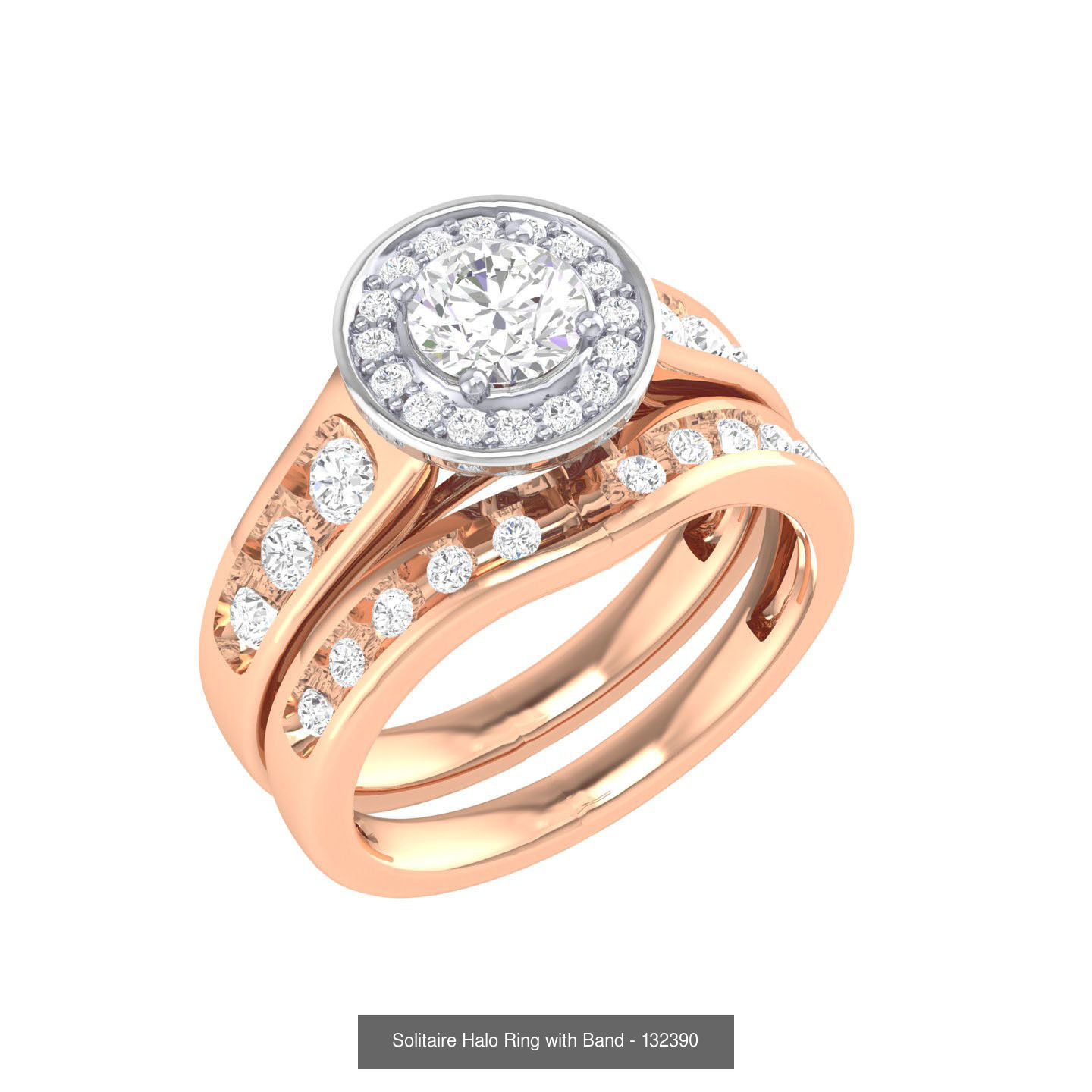 106 Halo ring with band 3dm stl render collection _110