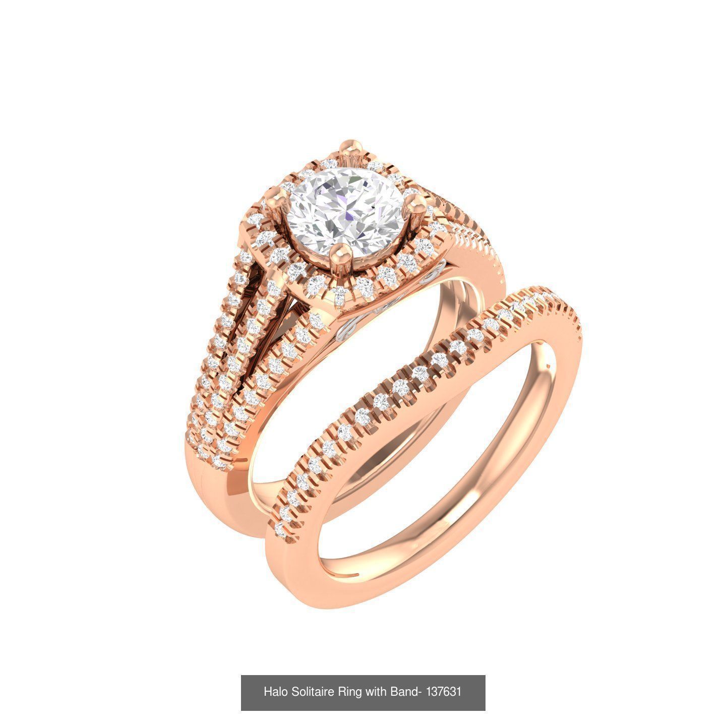 106 Halo ring with band 3dm stl render collection _28