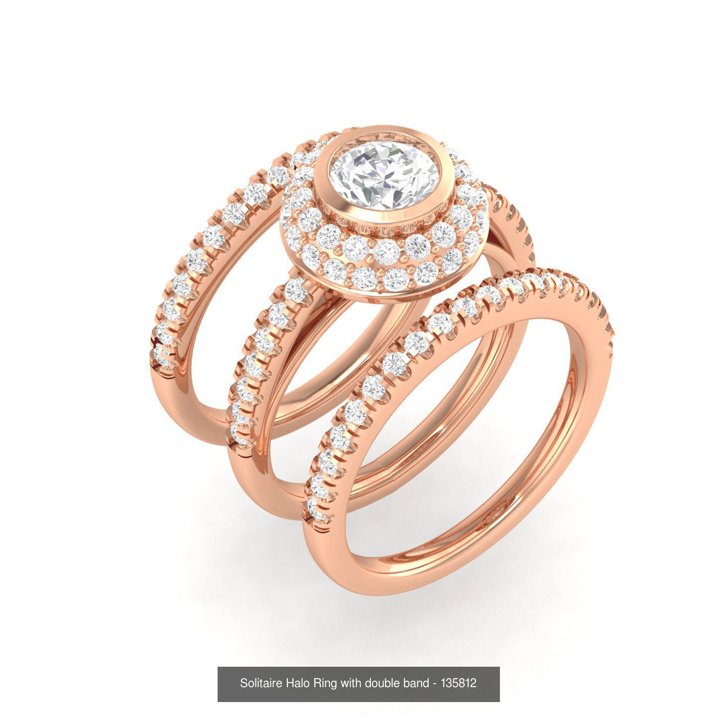 106 Halo ring with band 3dm stl render collection _98