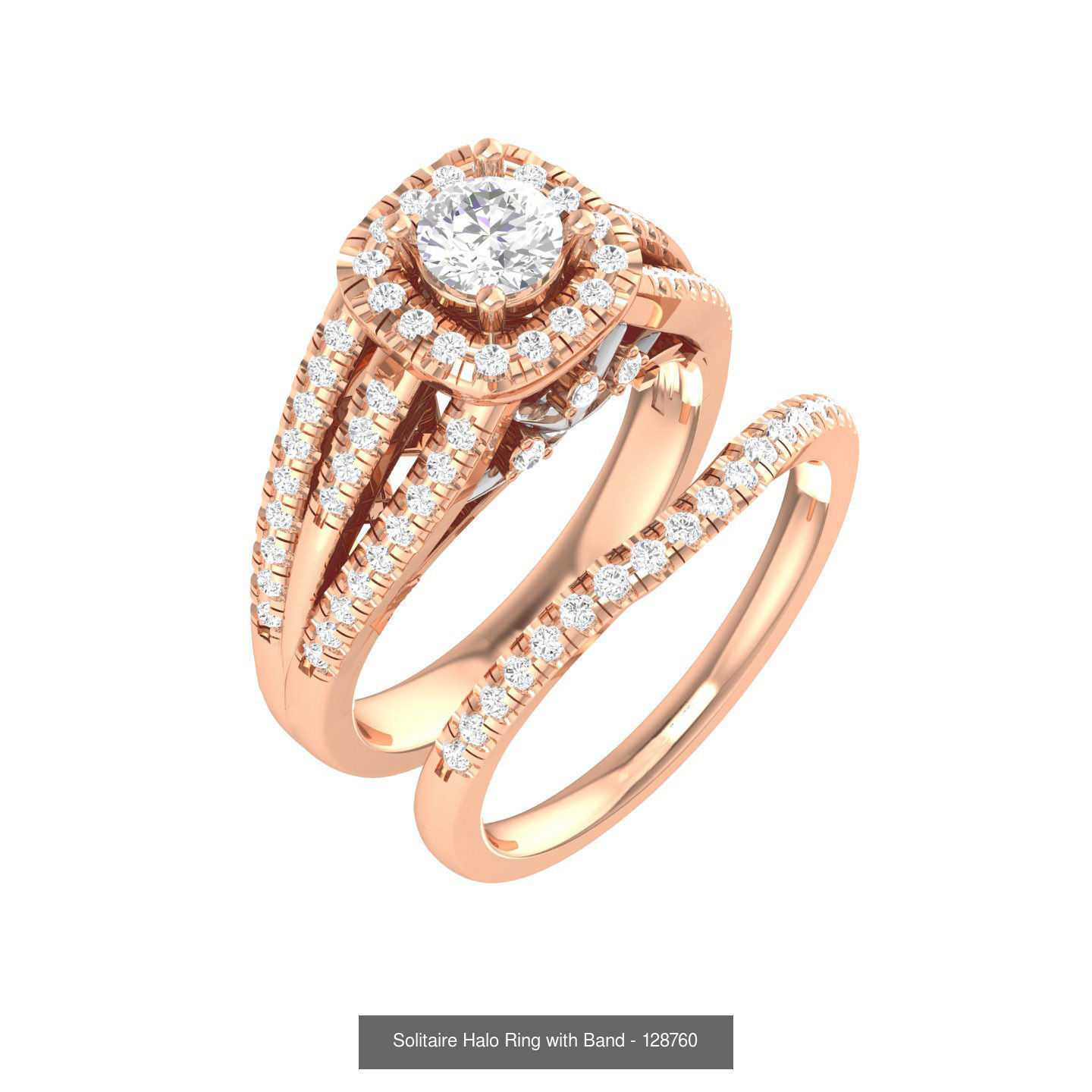 106 Halo ring with band 3dm stl render collection _128