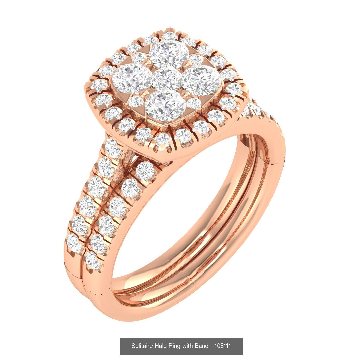 106 Halo ring with band 3dm stl render collection _162