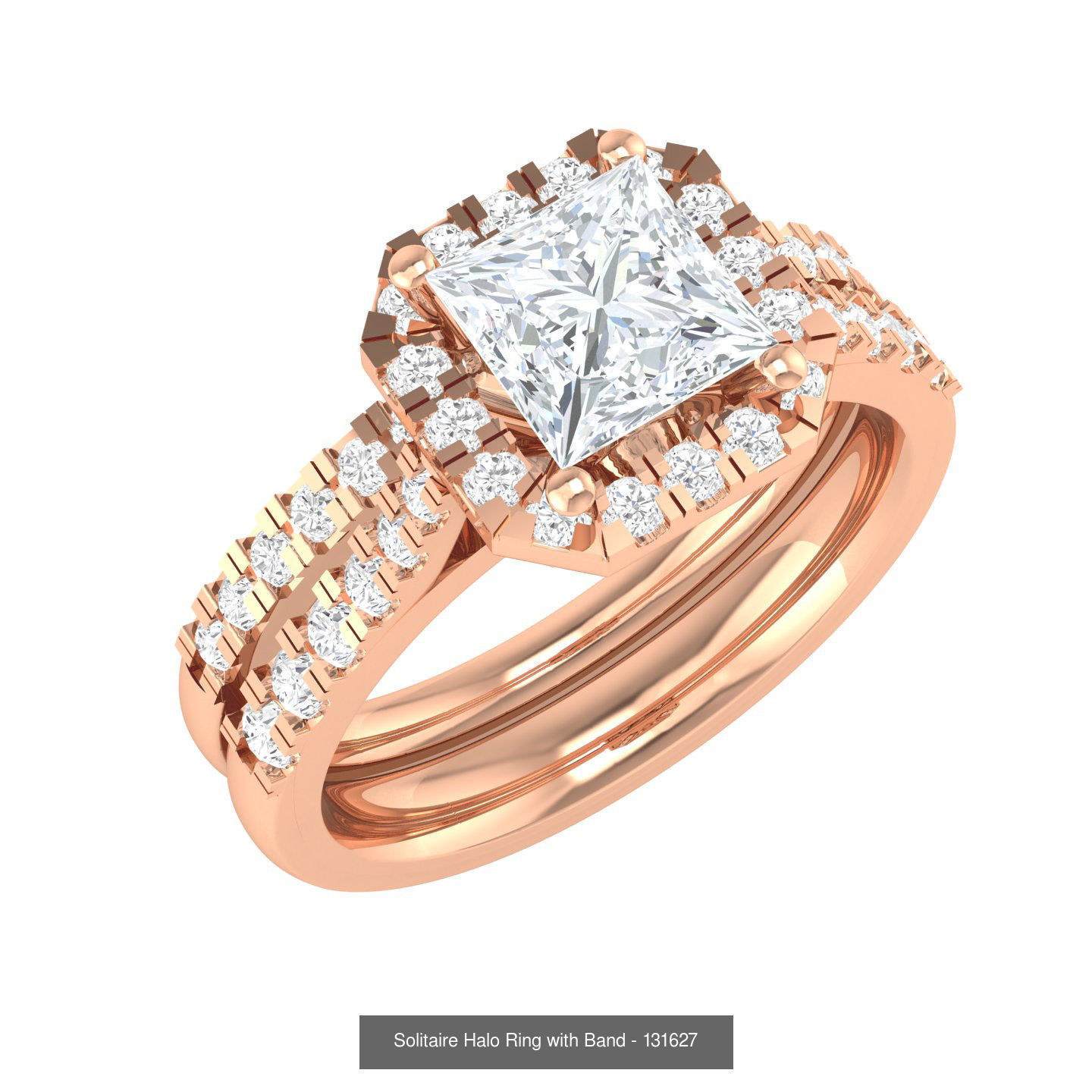 106 Halo ring with band 3dm stl render collection _112