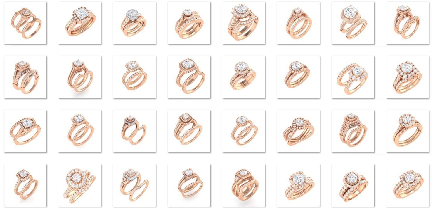 106 Halo ring with band 3dm stl render collection _1