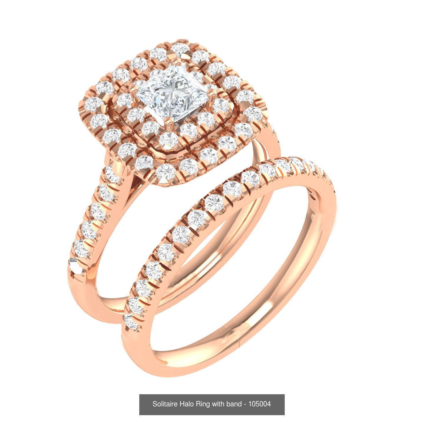 106 Halo ring with band 3dm stl render collection _177