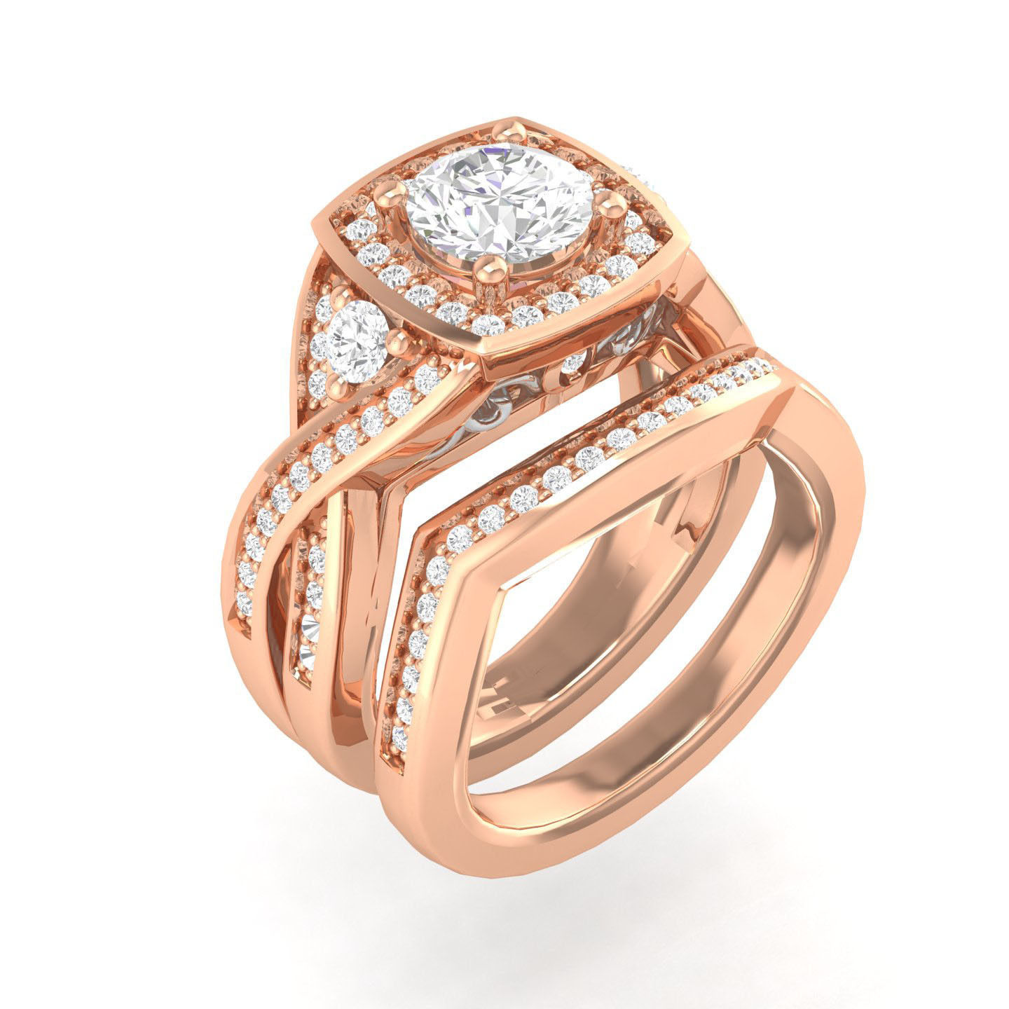 106 Halo ring with band 3dm stl render collection _47