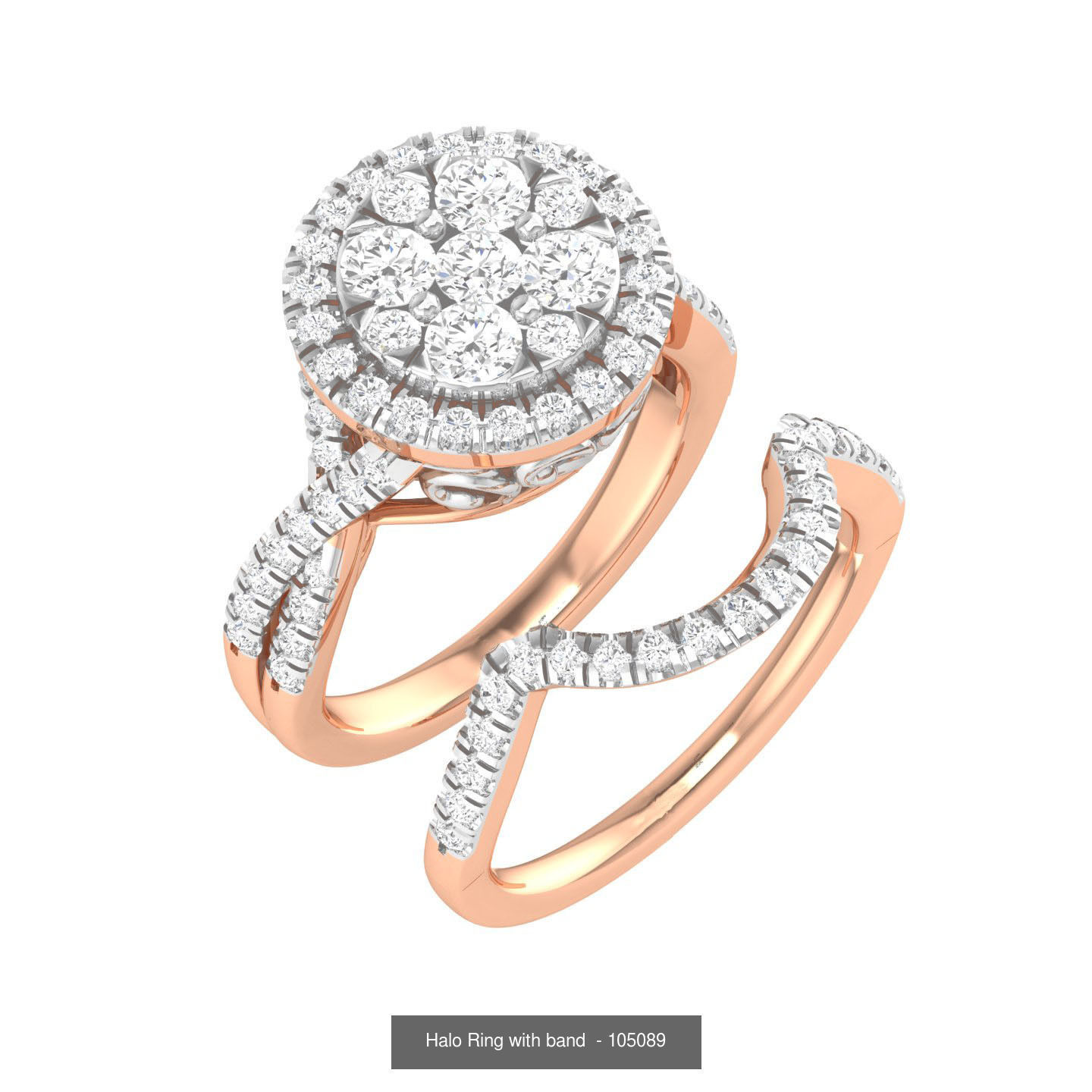 106 Halo ring with band 3dm stl render collection _169