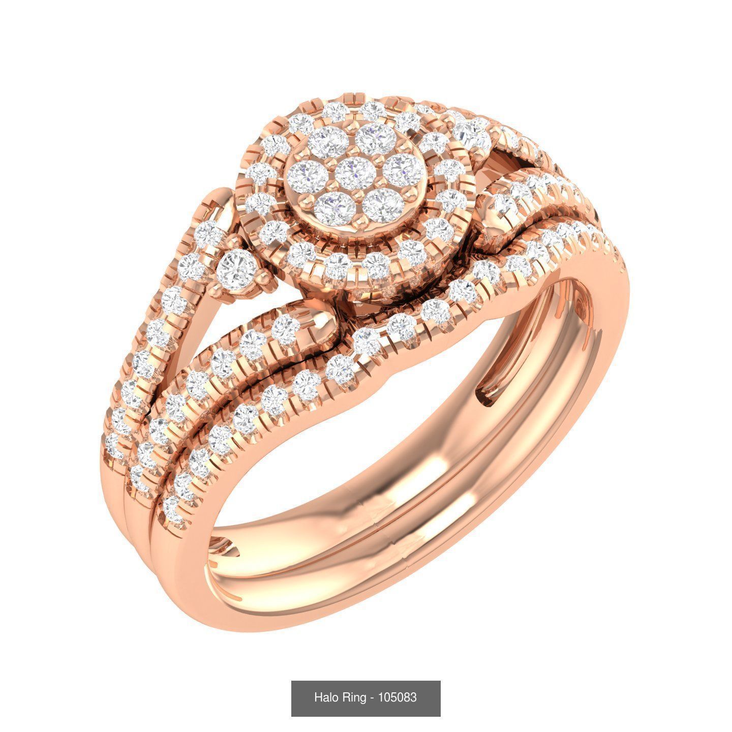 106 Halo ring with band 3dm stl render collection _171