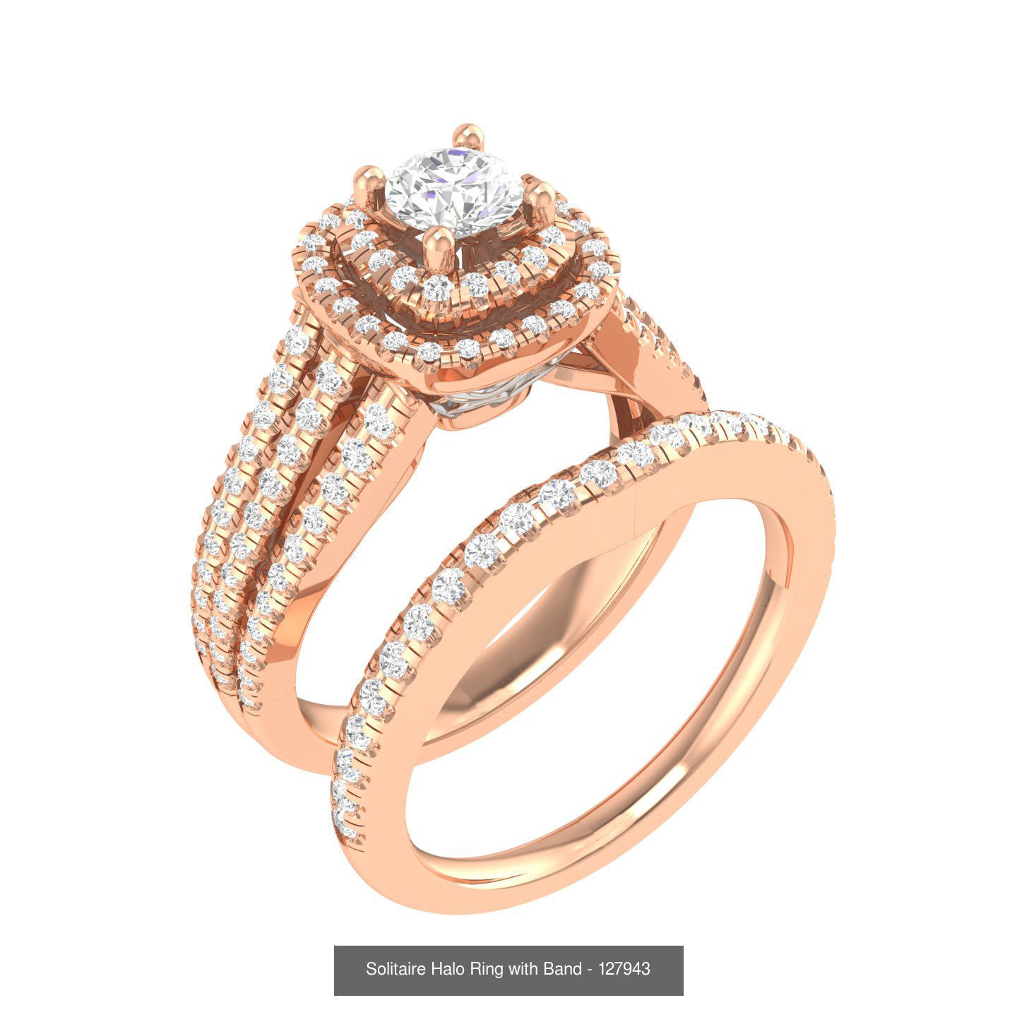 106 Halo ring with band 3dm stl render collection _146