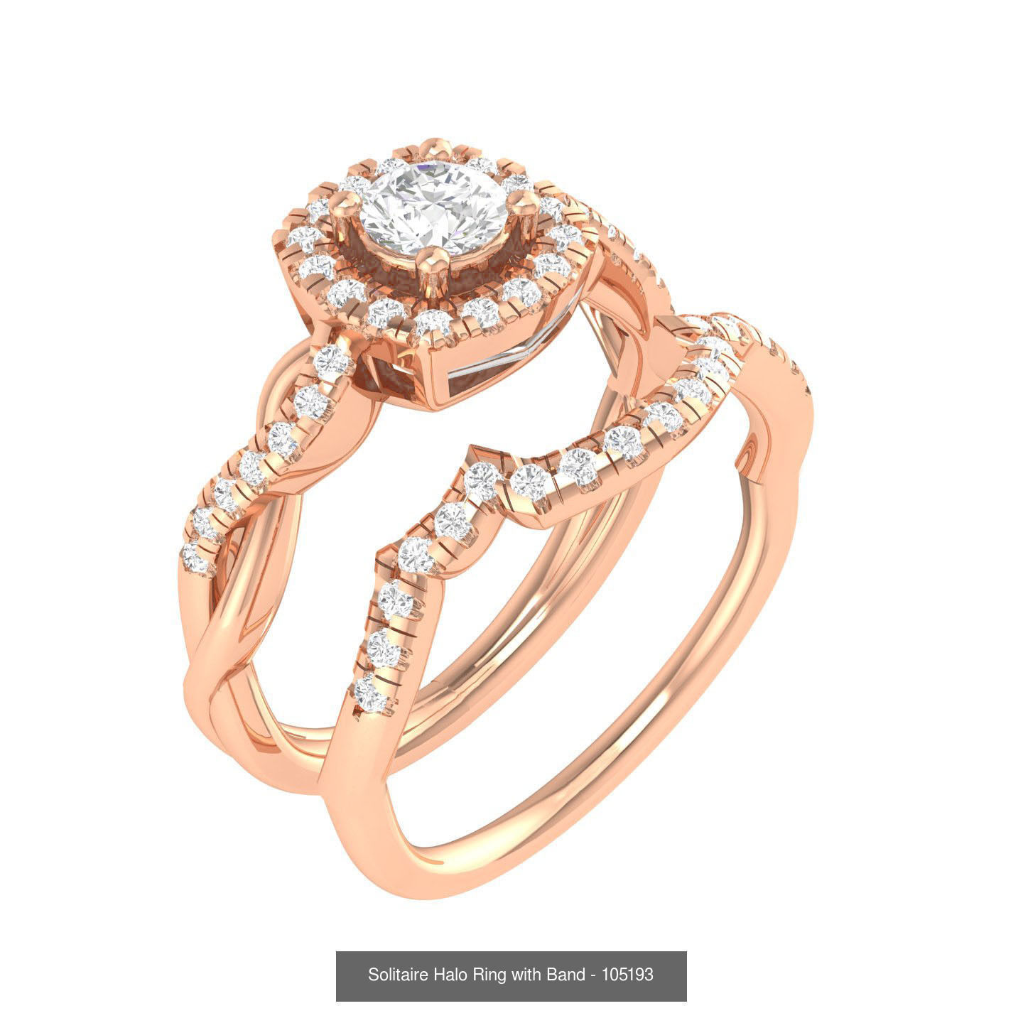 106 Halo ring with band 3dm stl render collection _159