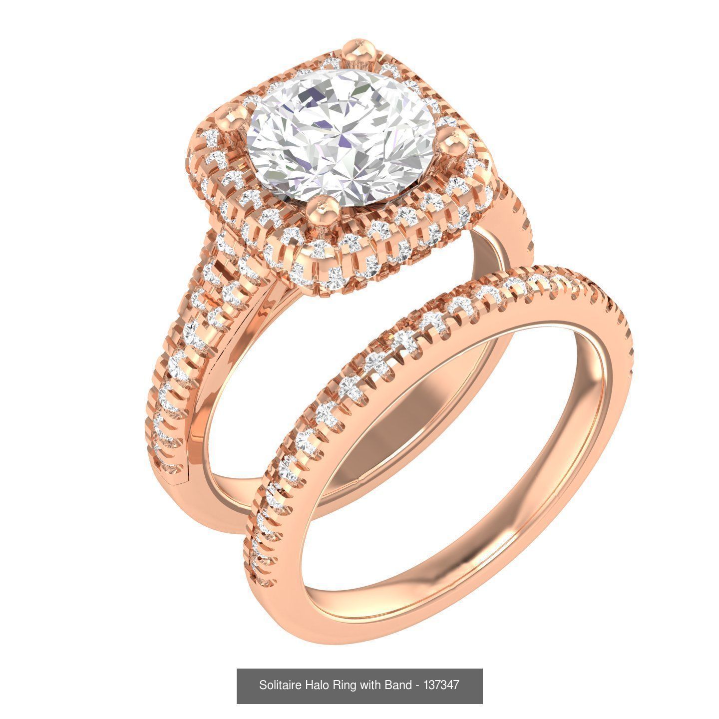 106 Halo ring with band 3dm stl render collection _84