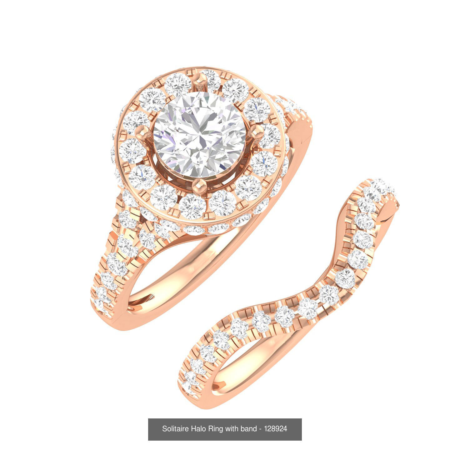 106 Halo ring with band 3dm stl render collection _116