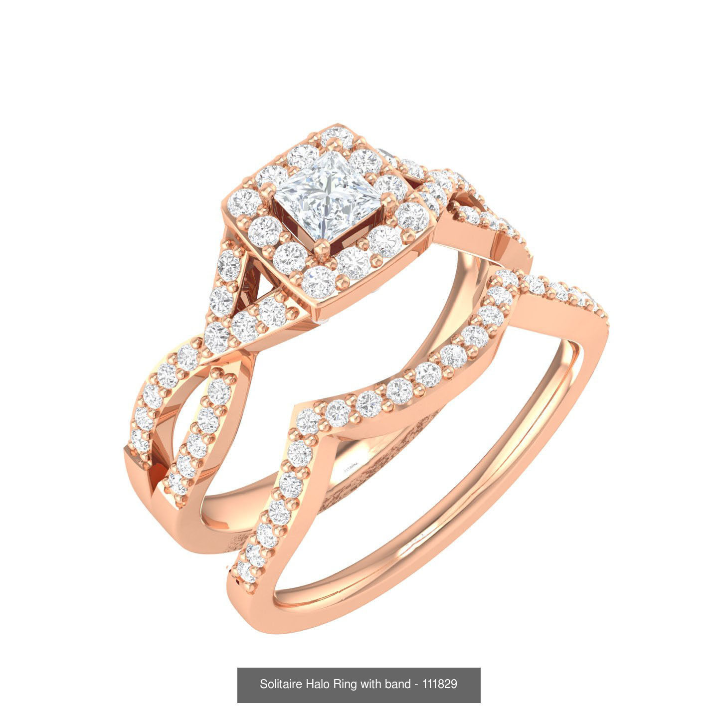 106 Halo ring with band 3dm stl render collection _153