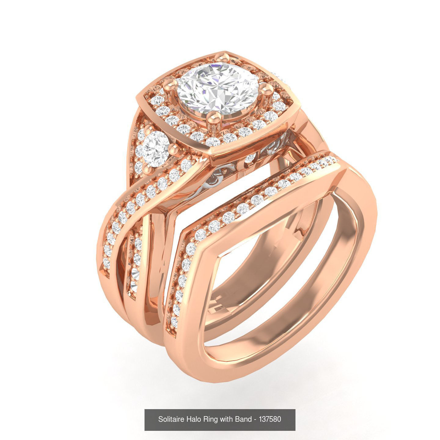 106 Halo ring with band 3dm stl render collection _44