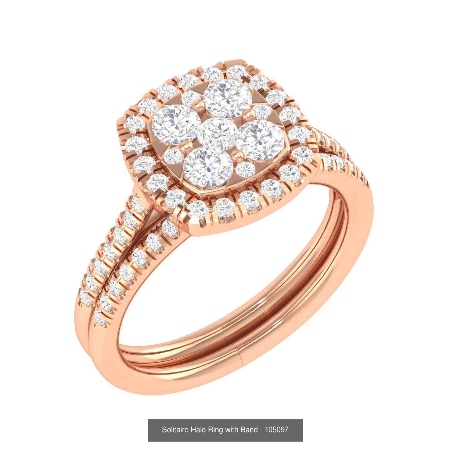 106 Halo ring with band 3dm stl render collection _165