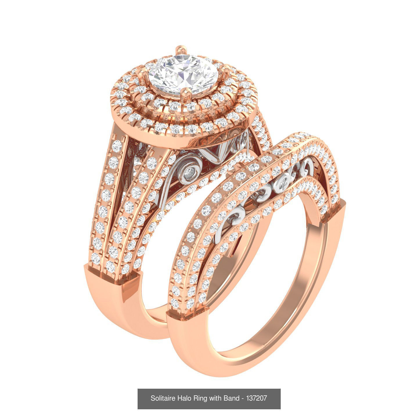 106 Halo ring with band 3dm stl render collection _92