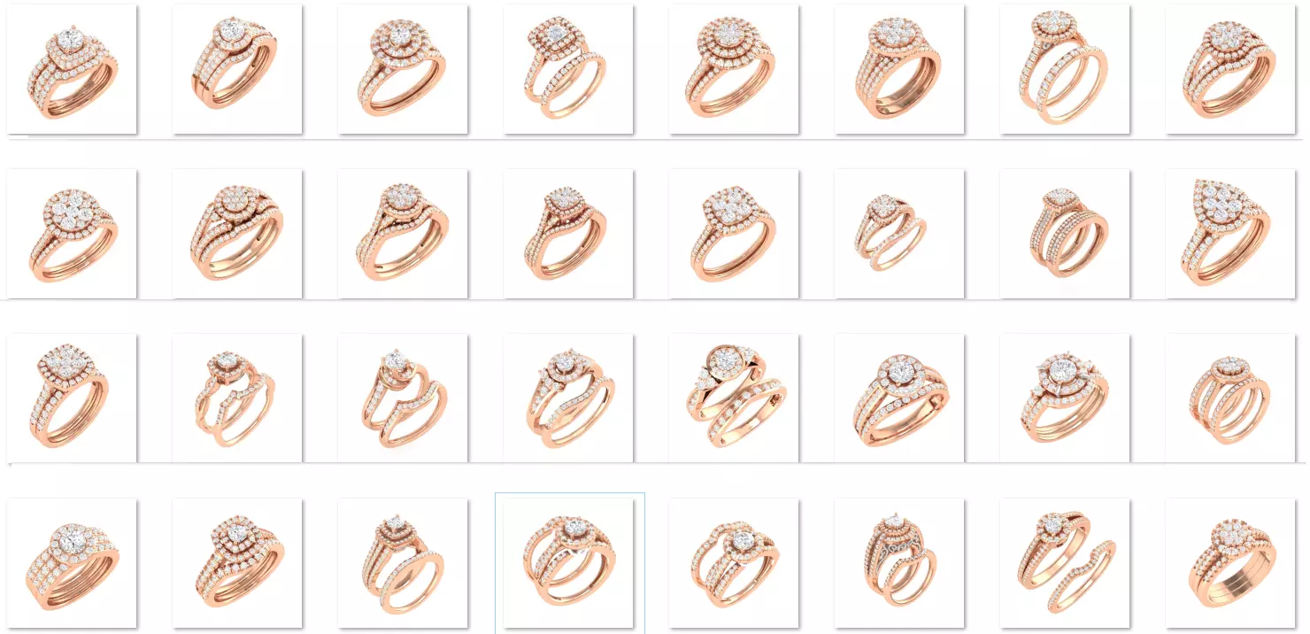 106 Halo ring with band 3dm stl render collection _0