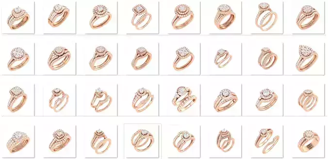 106 Halo ring with band 3dm stl render collection 