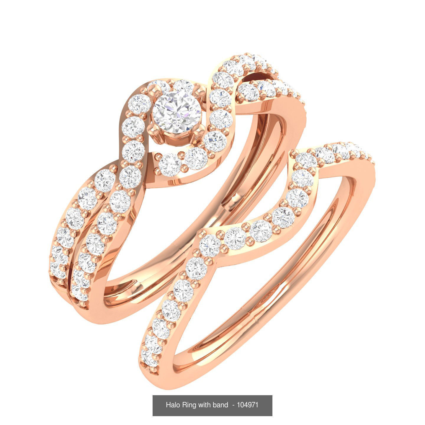 106 Halo ring with band 3dm stl render collection _179