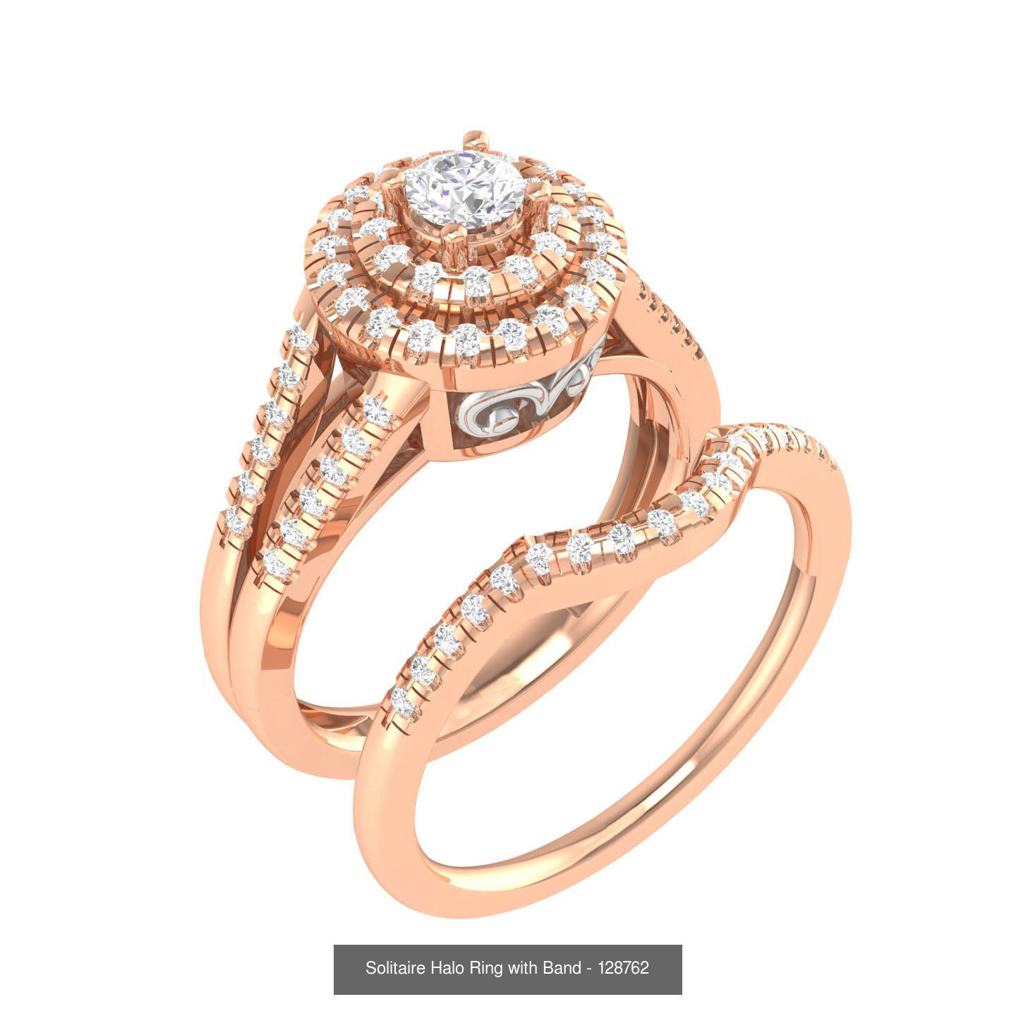 106 Halo ring with band 3dm stl render collection _126