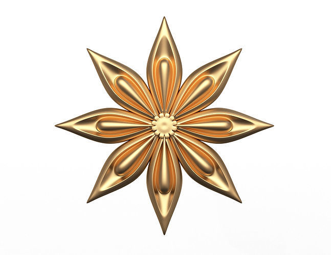 Rosette Carved Decoration CNC 011 Low-poly 3D model