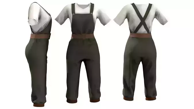 Retro Overall With T-Shirt