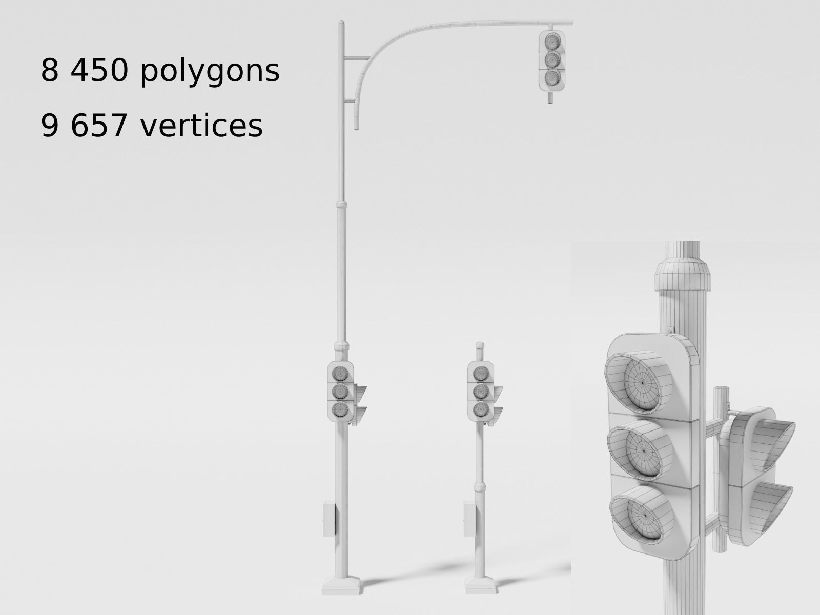 Street traffic lights Low-poly 3D model_9