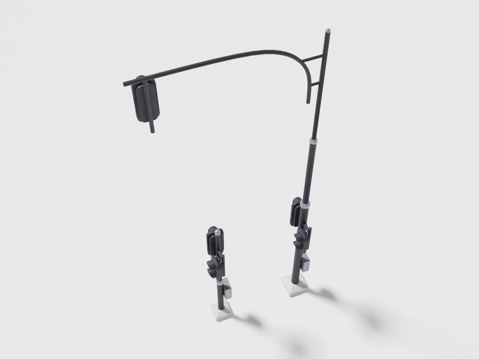 Street traffic lights Low-poly 3D model_6