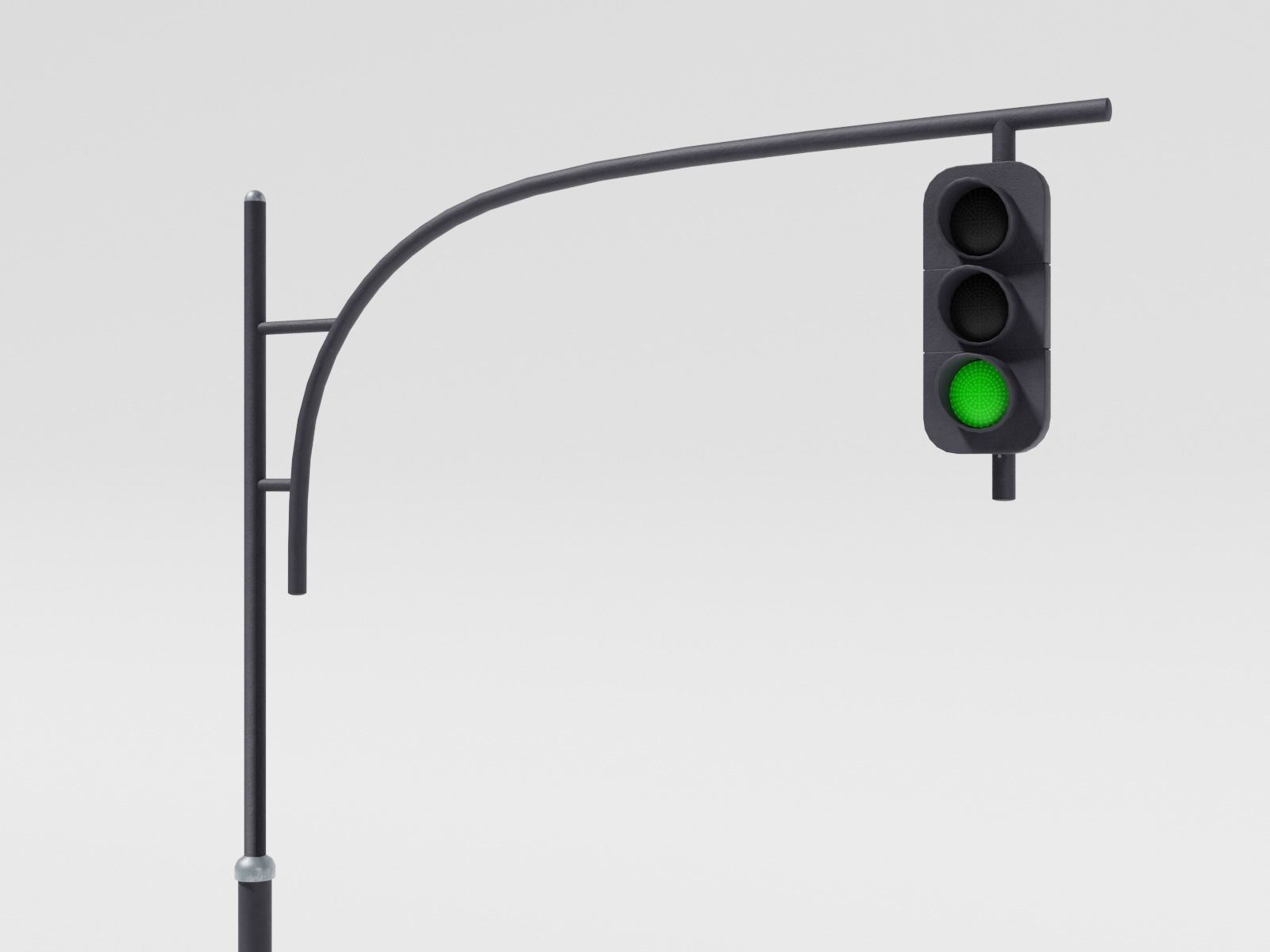 Street traffic lights Low-poly 3D model_4