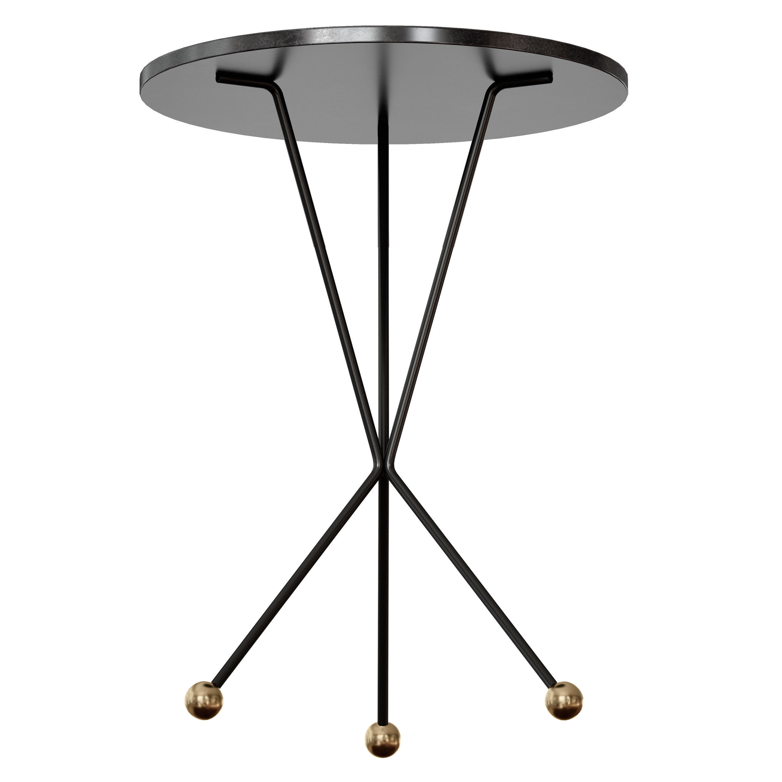 Elan Side Table Black Metal By Noir 3D model_2