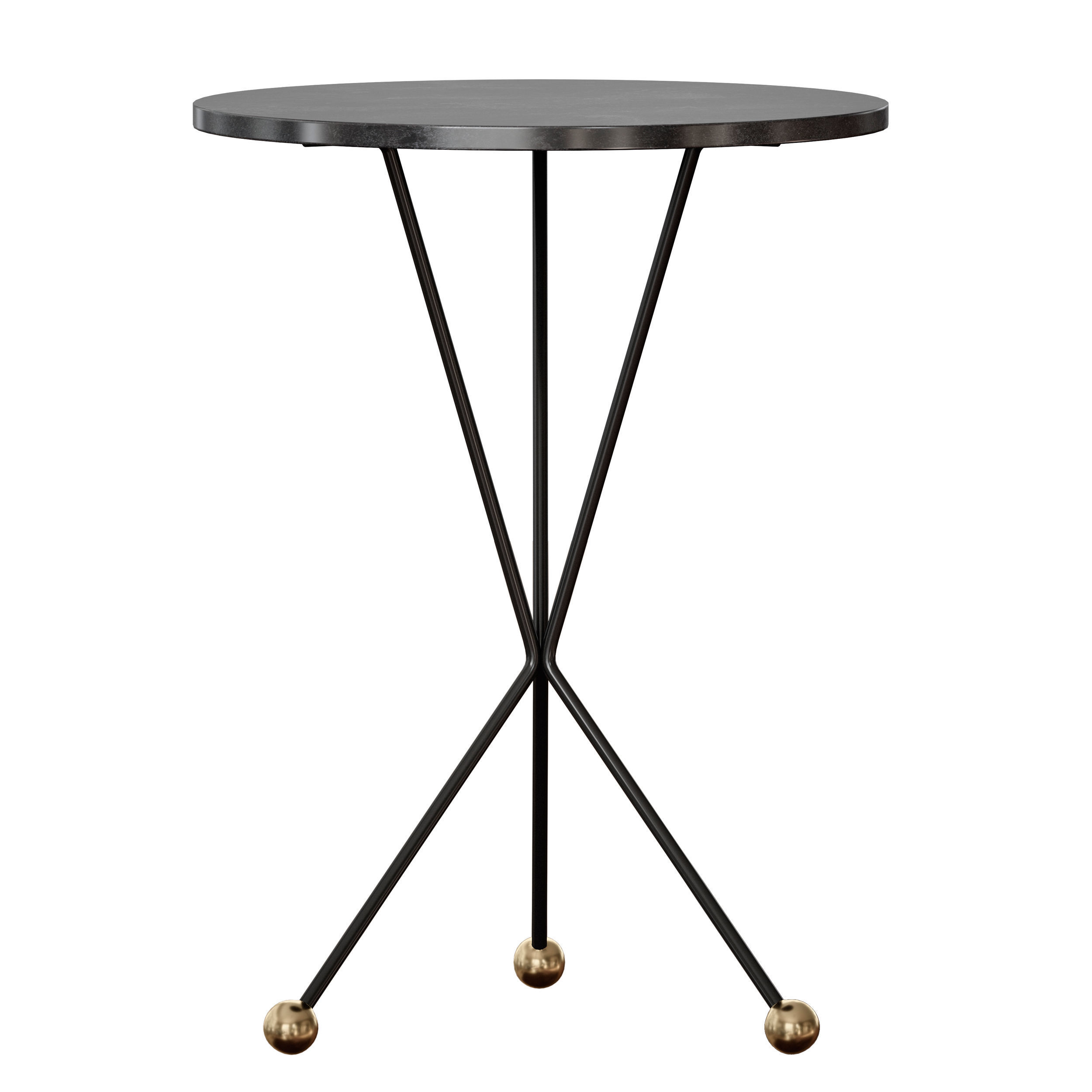 Elan Side Table Black Metal By Noir 3D model_1