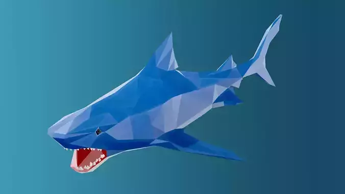 Low Poly Style Shark  Free low-poly 3D model