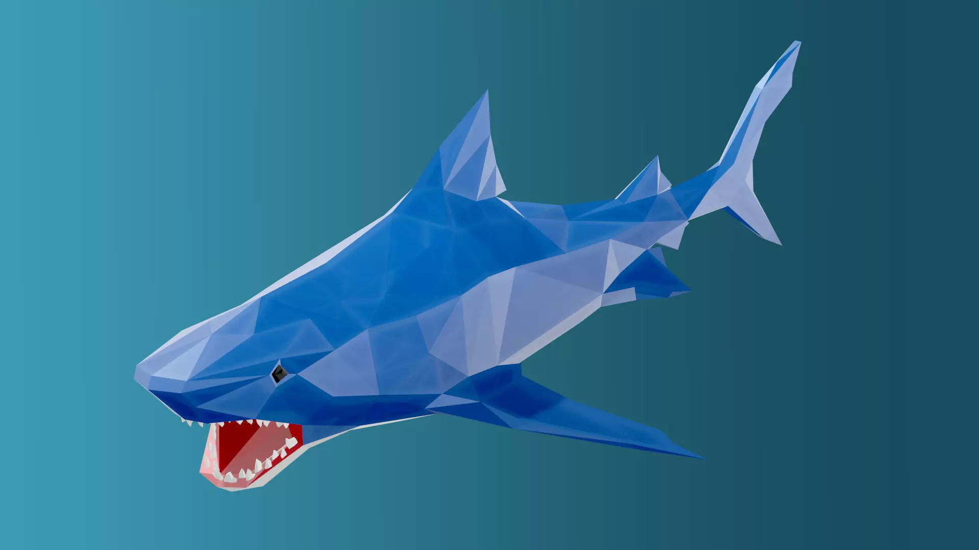 Low Poly Style Shark Free low-poly 3D model