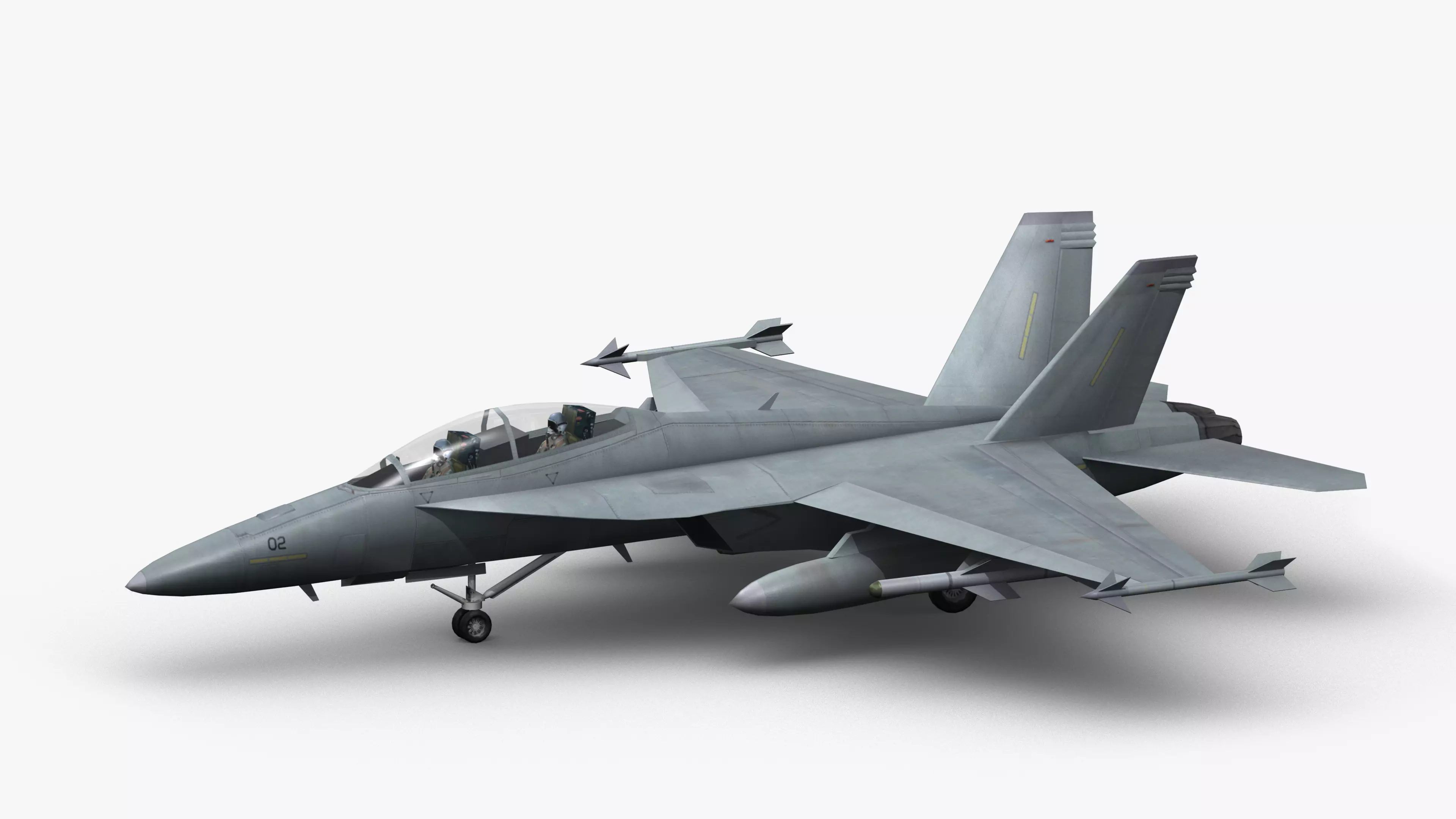 F A-18 EF SuperHornet Low-poly 3D model_0