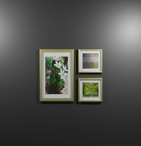 Wall decor photoframes Low-poly 3D model