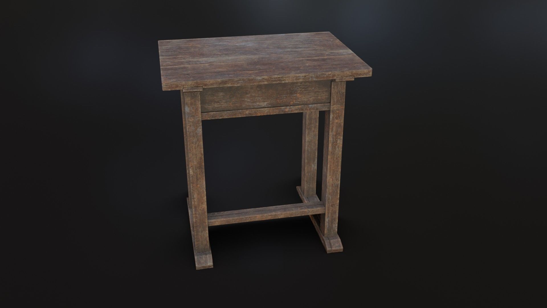 Old Dirty School Desk Low-poly 3D model_19
