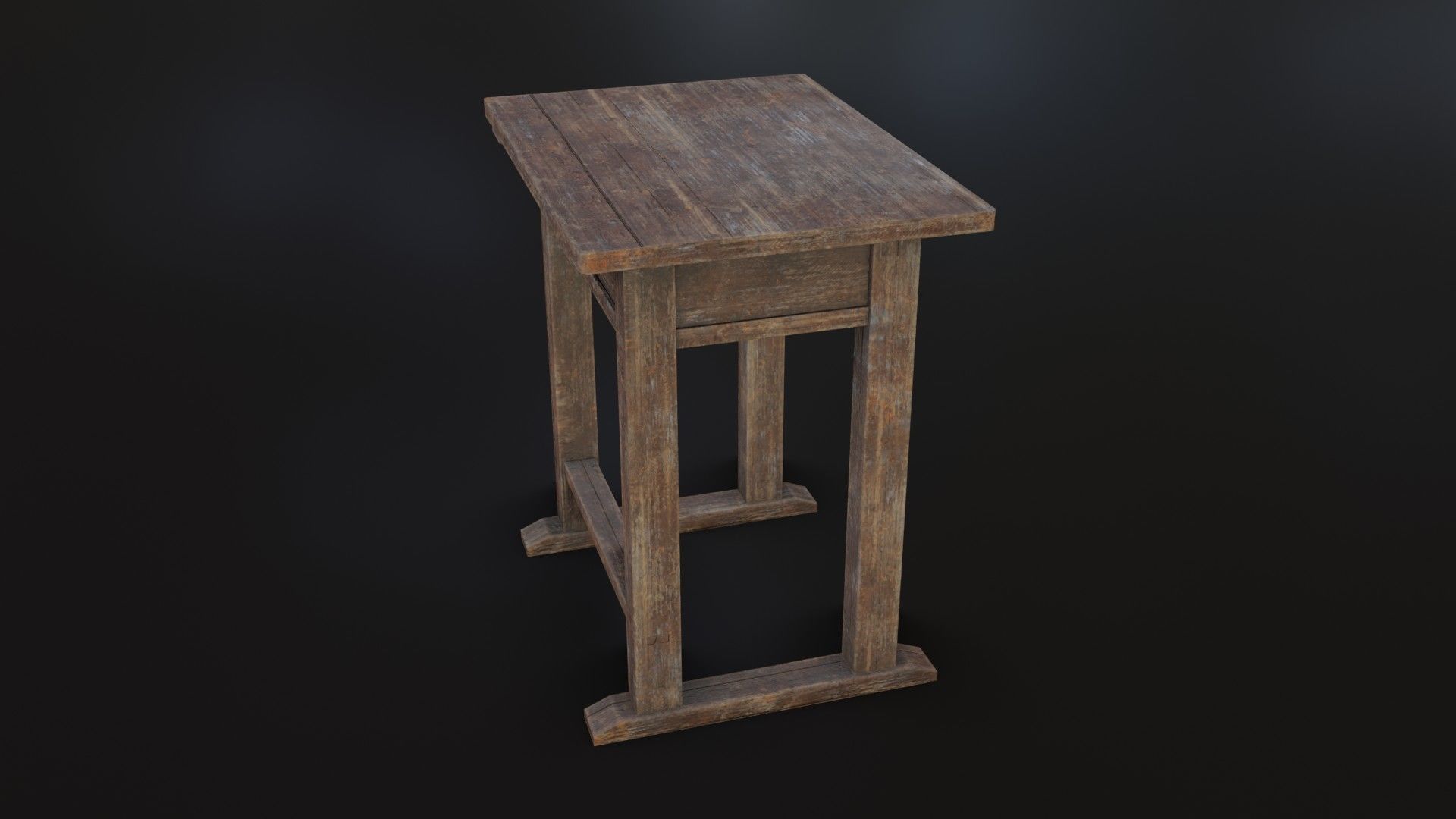 Old Dirty School Desk Low-poly 3D model_27