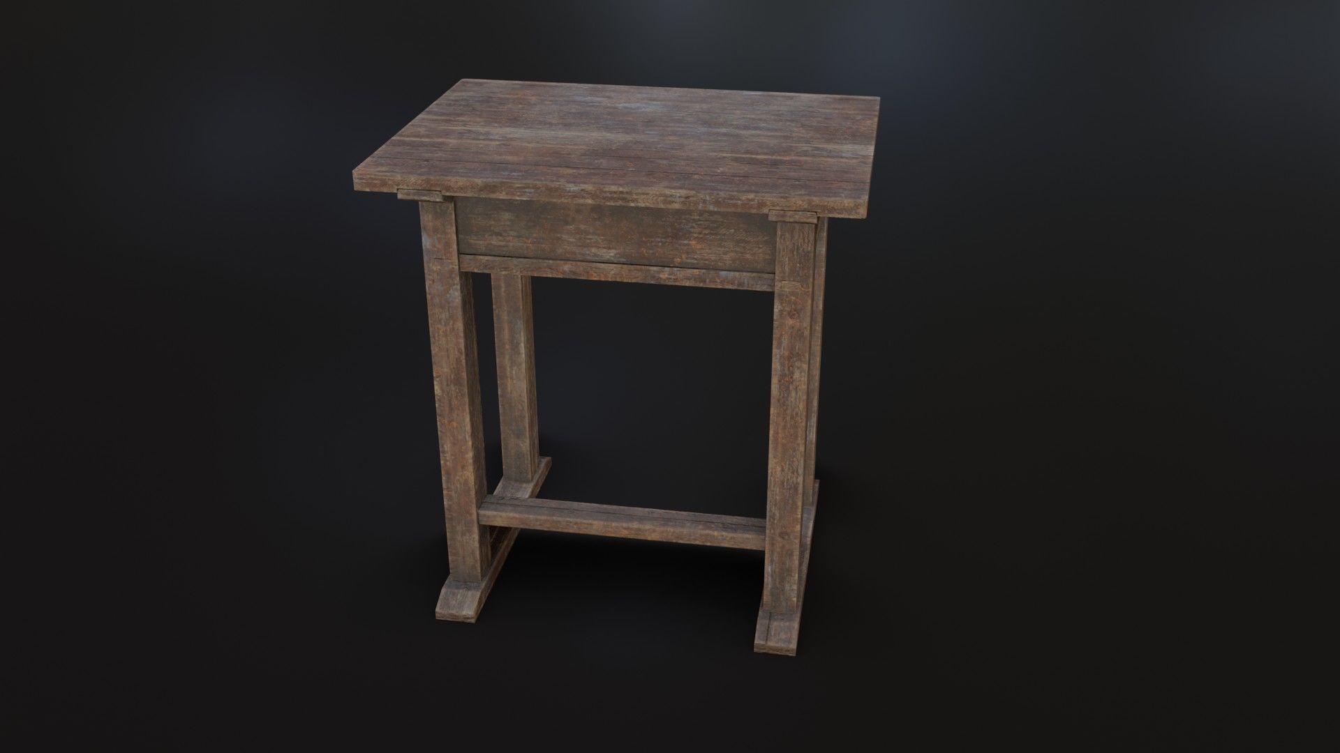 Old Dirty School Desk Low-poly 3D model_21
