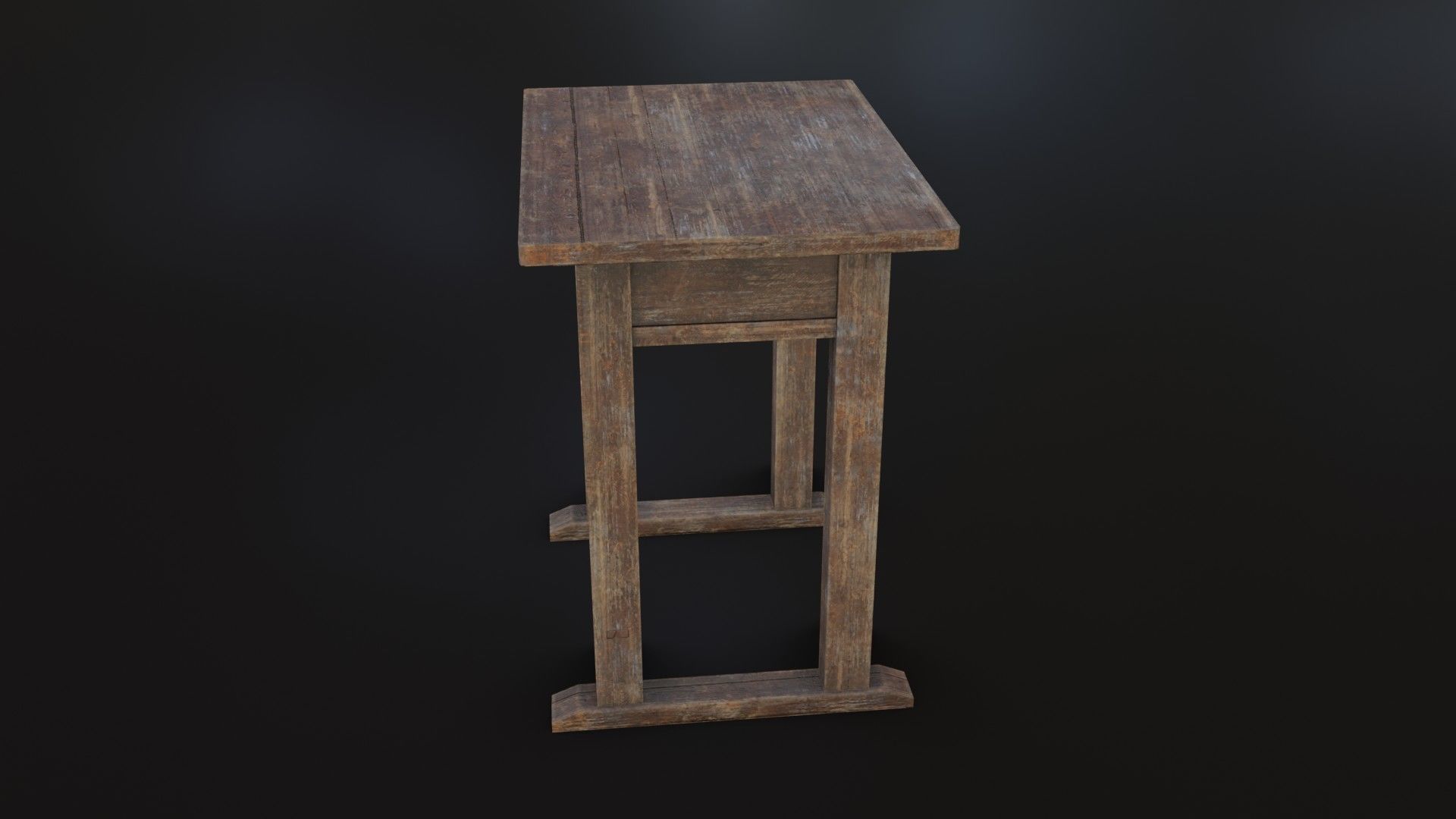 Old Dirty School Desk Low-poly 3D model_28