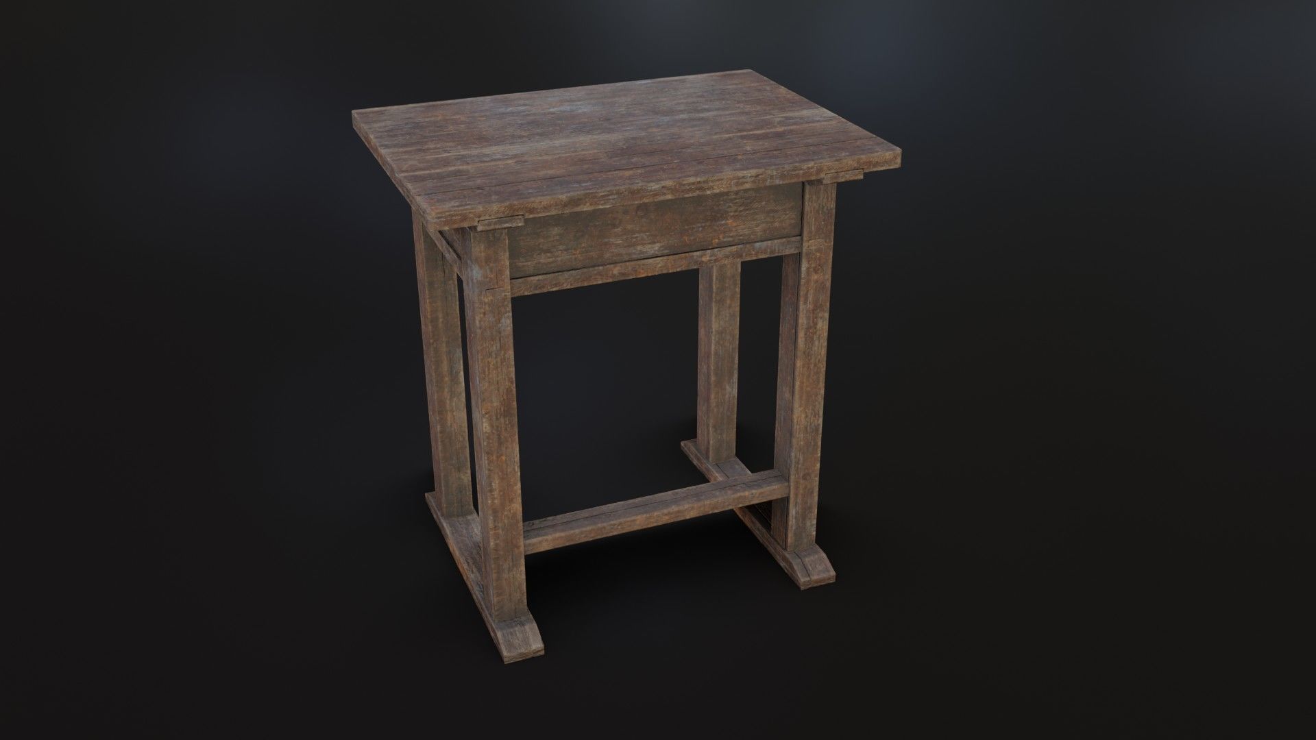 Old Dirty School Desk Low-poly 3D model_18