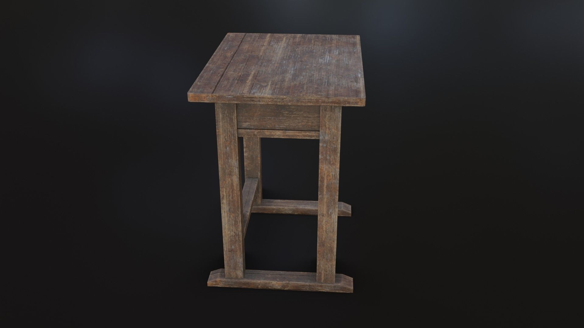 Old Dirty School Desk Low-poly 3D model_29