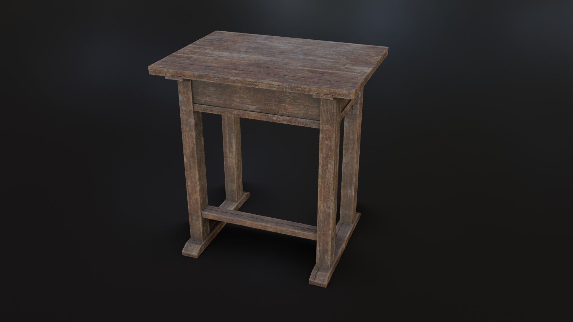 Old Dirty School Desk Low-poly 3D model_22