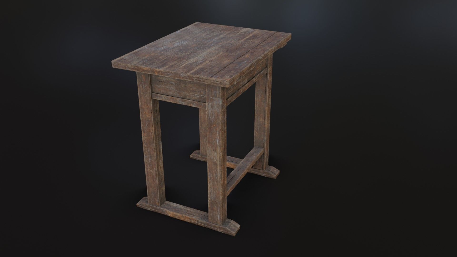 Old Dirty School Desk Low-poly 3D model_14