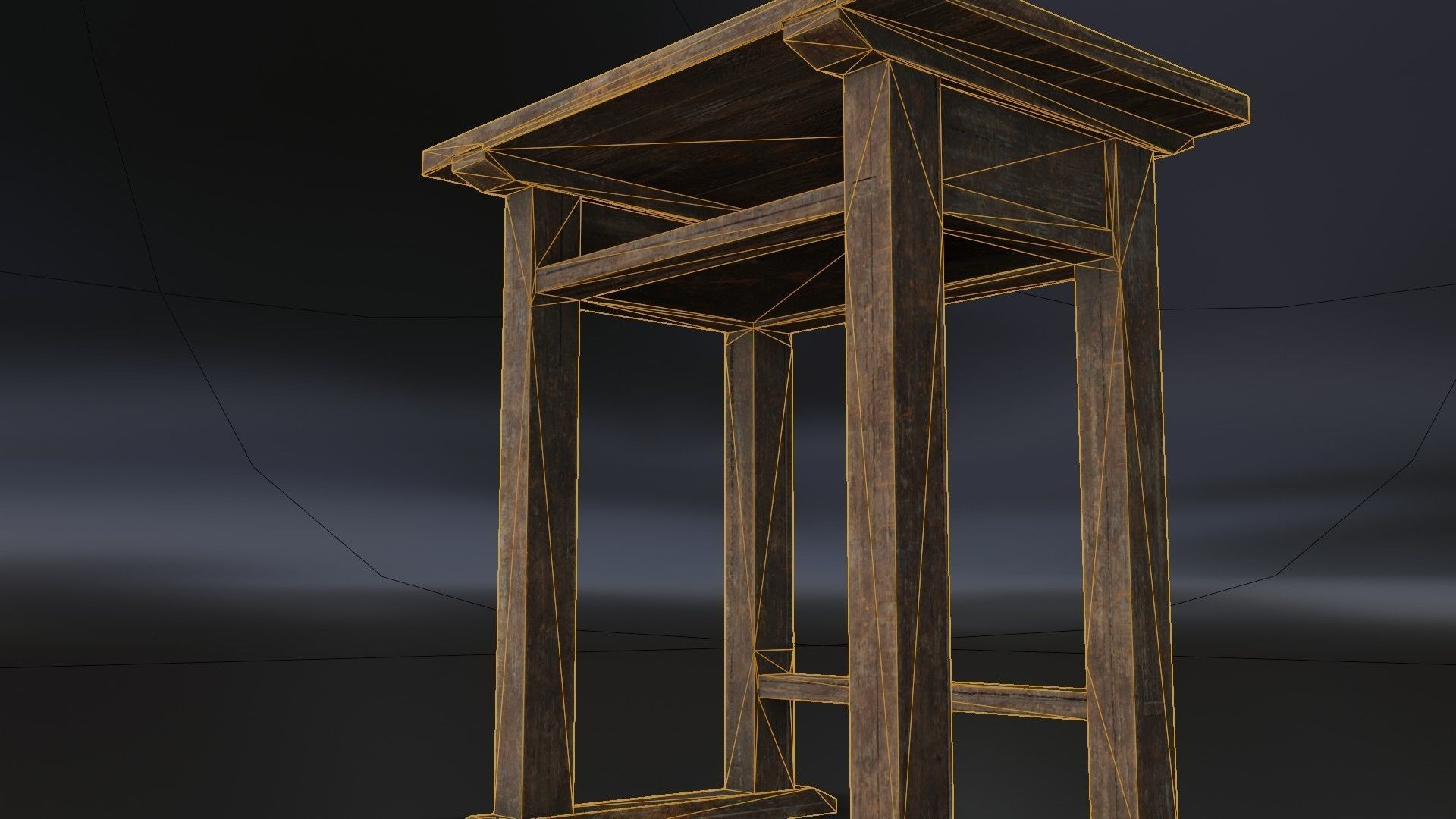 Old Dirty School Desk Low-poly 3D model_37